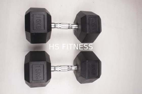 Zwarte Vaste Rubber Met een laag bedekte de Hexuitdraaidomoor van de Gymnastiektraining Toebehoren voor de Lichaamsbouw