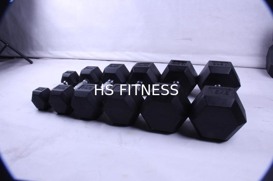 Zwarte Vaste Rubber Met een laag bedekte de Hexuitdraaidomoor van de Gymnastiektraining Toebehoren voor de Lichaamsbouw