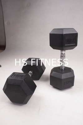 Zwarte Vaste Rubber Met een laag bedekte de Hexuitdraaidomoor van de Gymnastiektraining Toebehoren voor de Lichaamsbouw